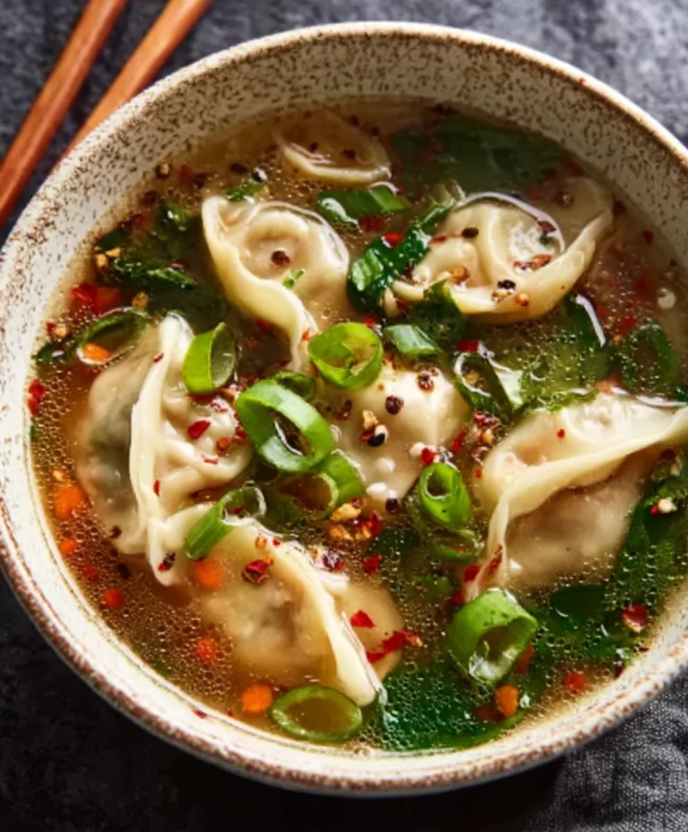 Hearty Beef Potsticker Soup- Easy & Flavorful Recipe
