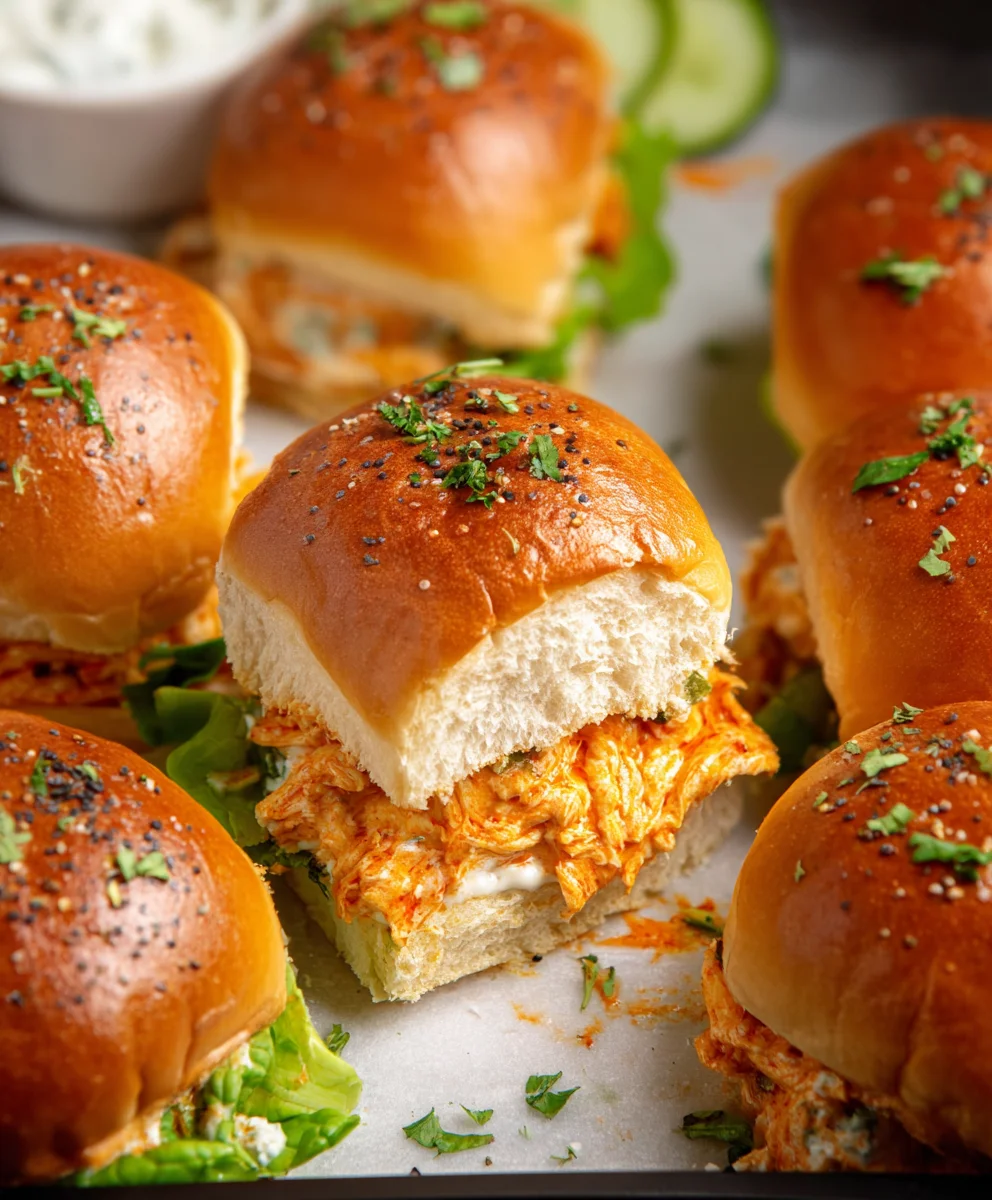 Spicy Buffalo Chicken Sliders-Easy Appetizer