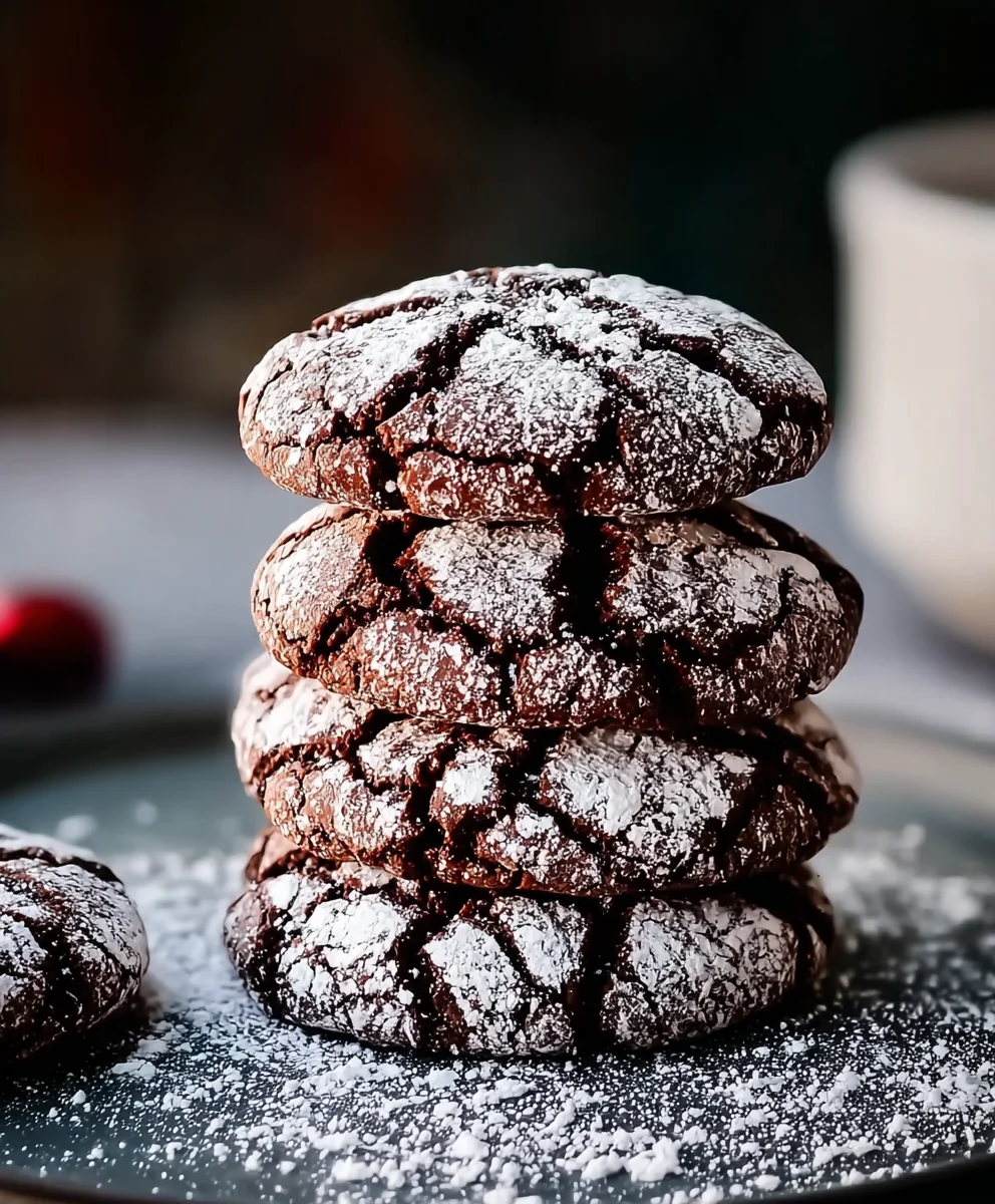 Easy Chocolate Crinkle Cookies-Fudgy & Festive