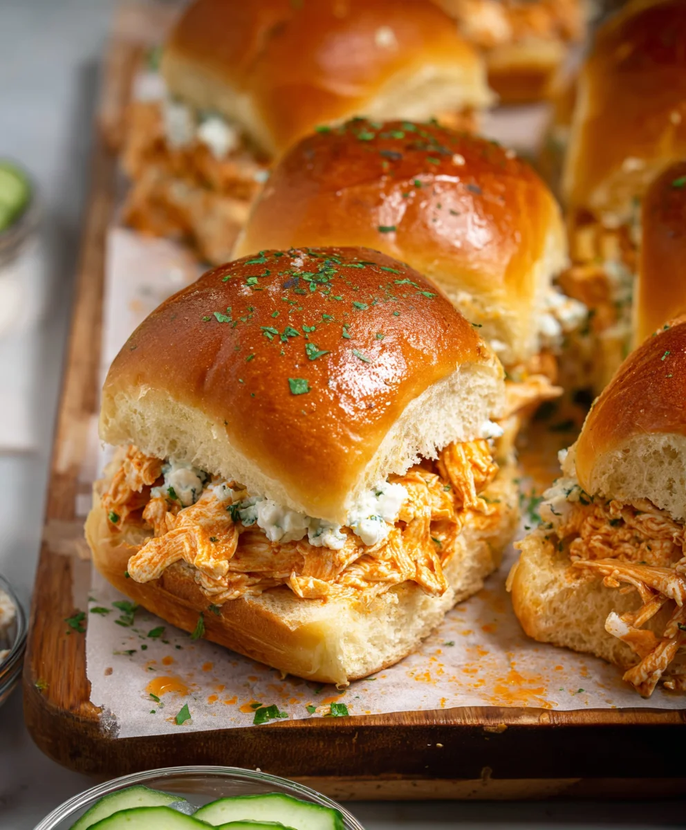 Spicy Buffalo Chicken Sliders-Easy Appetizer