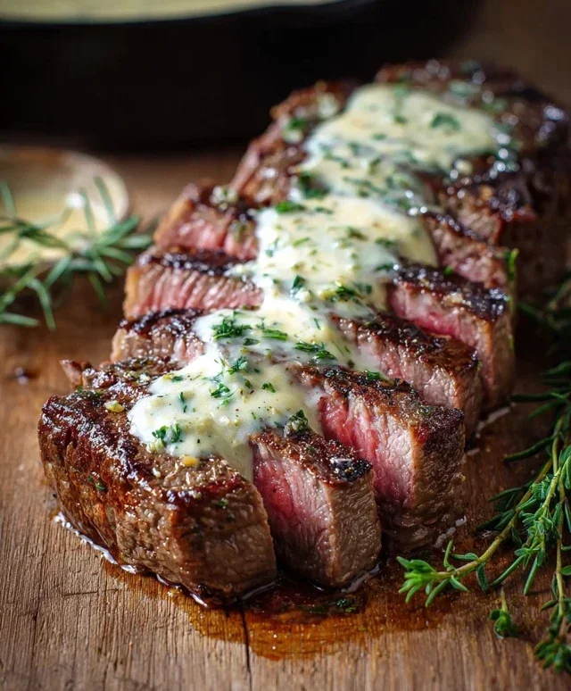 Garlic Butter Steak With Parmesan Cream Sauce