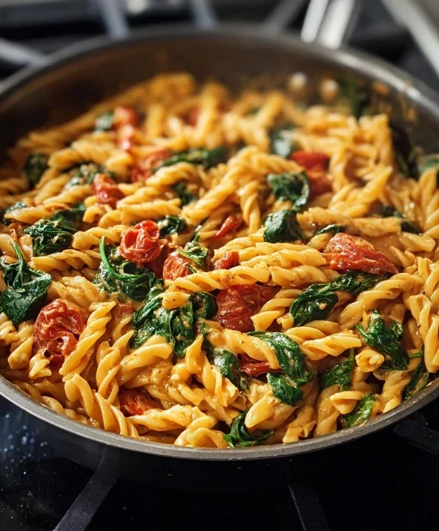One-Pot Spinach Tomato Pasta