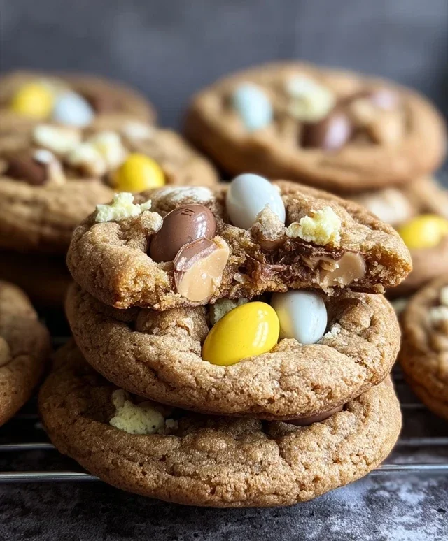 Brown Butter Cadbury Creme Egg Chocolate Chip Cookies