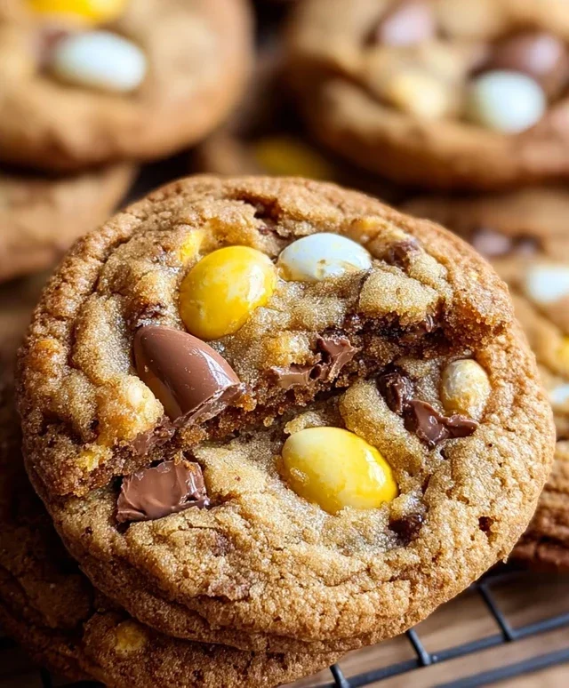Brown Butter Cadbury Creme Egg Chocolate Chip Cookies