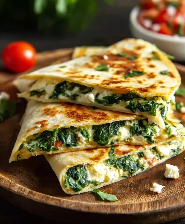 Spinach and Feta Quesadillas