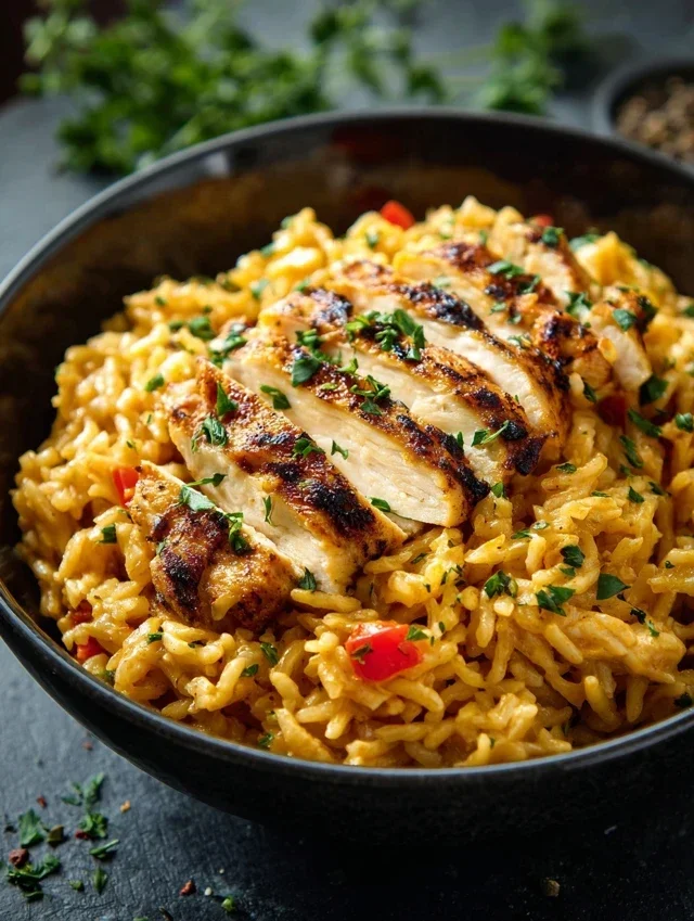 High Protein Creamy Cajun Chicken Rice