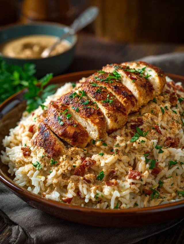 High Protein Creamy Cajun Chicken Rice
