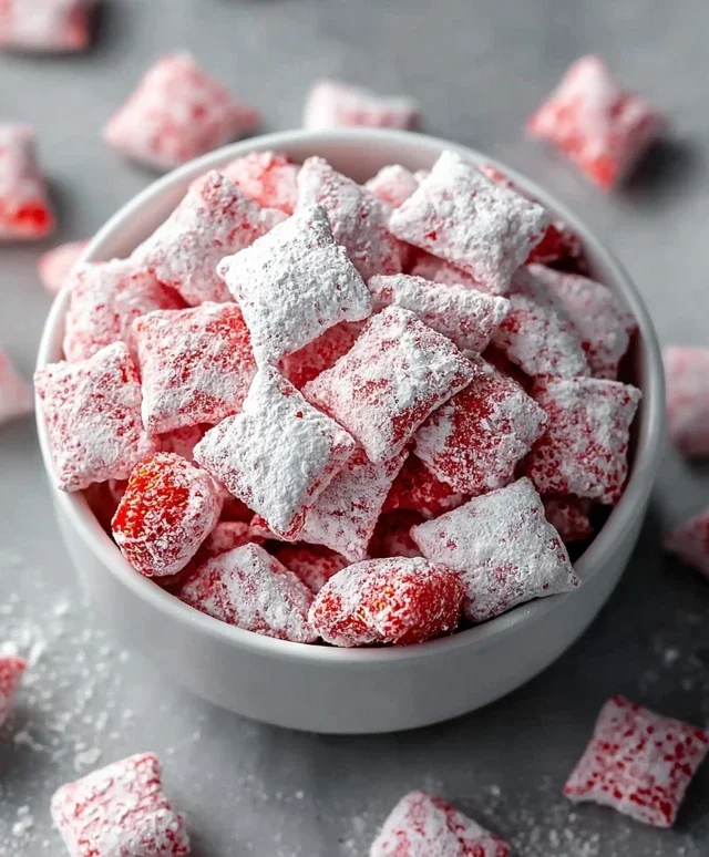 Easy Strawberry Shortcake Puppy Chow