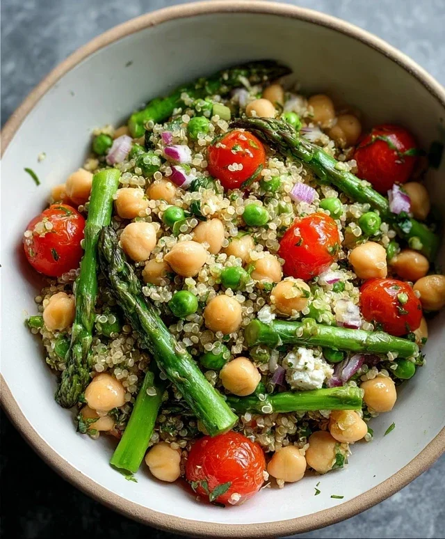 Asparagus Chickpea Quinoa Salad