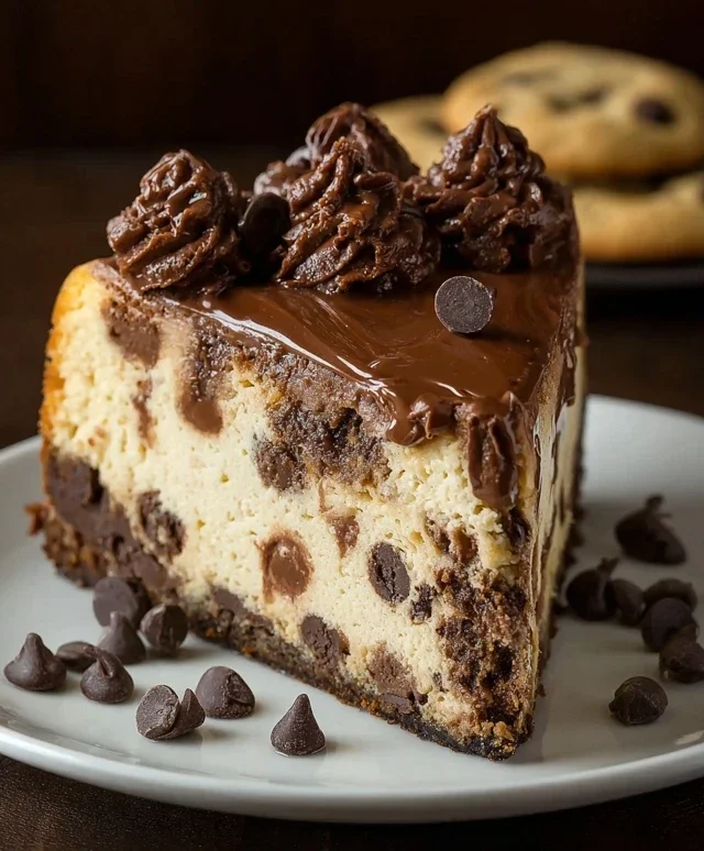 Chocolate Chip Cookie Bottomed Cheesecake