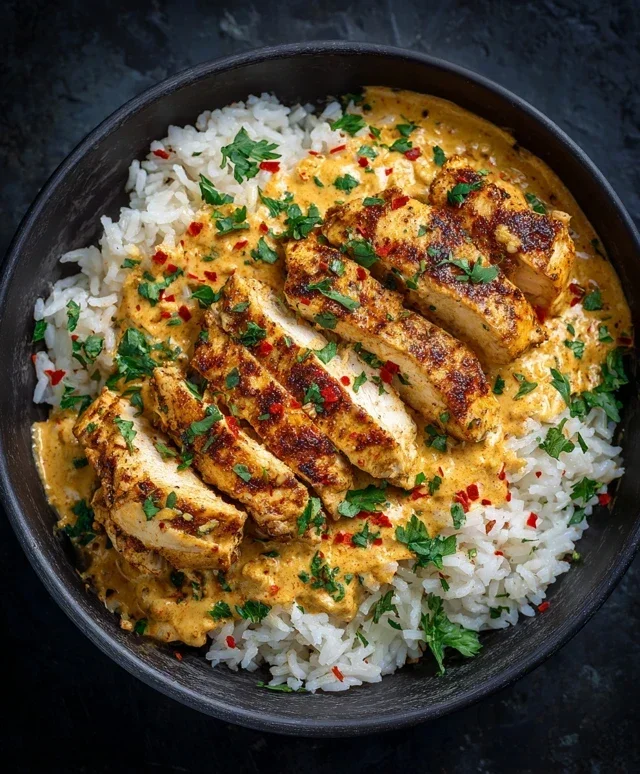 High Protein Creamy Cajun Chicken Rice