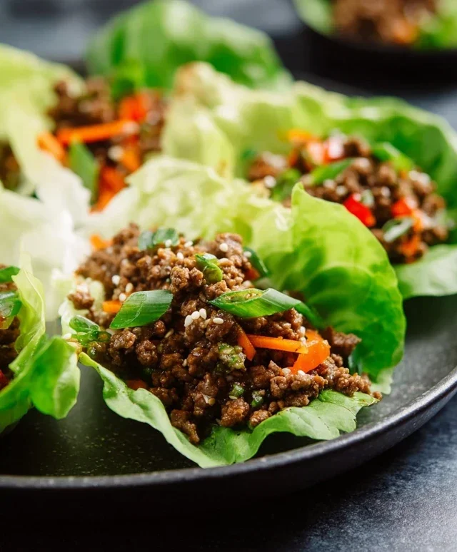 Asian Style Ground Beef Lettuce Wraps