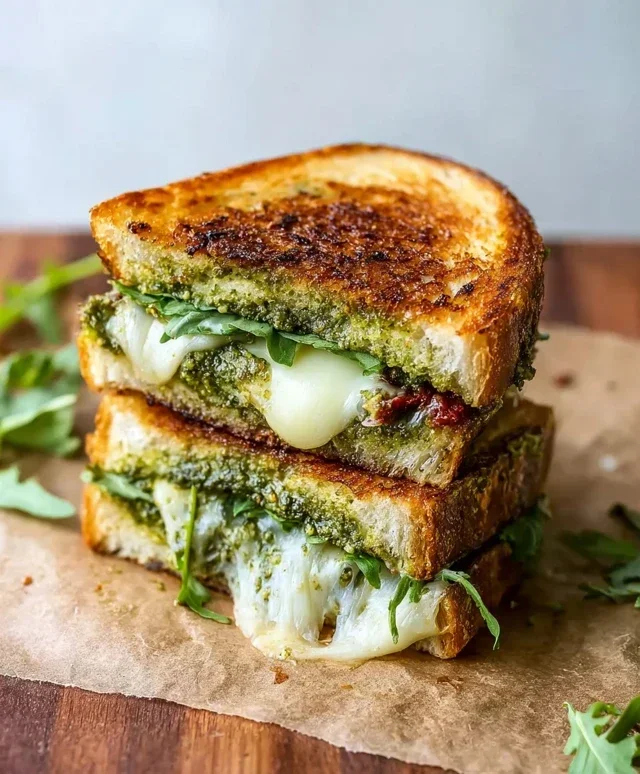 Sourdough Pesto Grilled Cheese