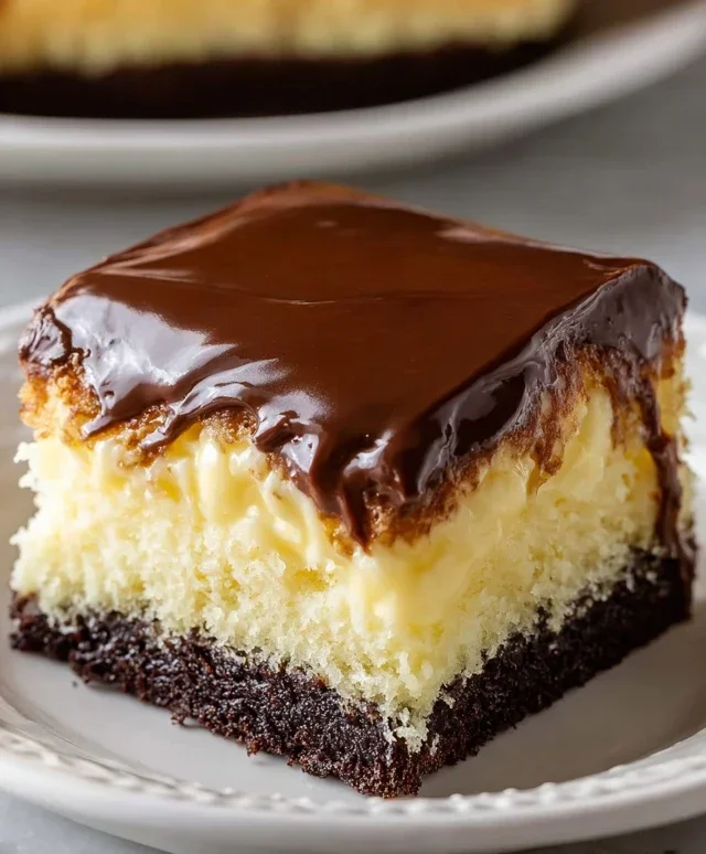 Boston Cream Poke Cake