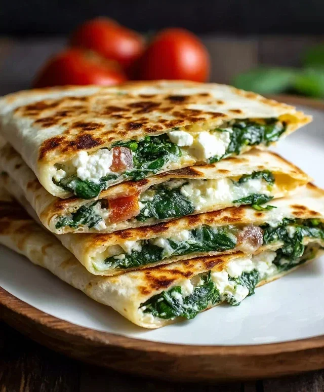 Spinach and Feta Quesadillas
