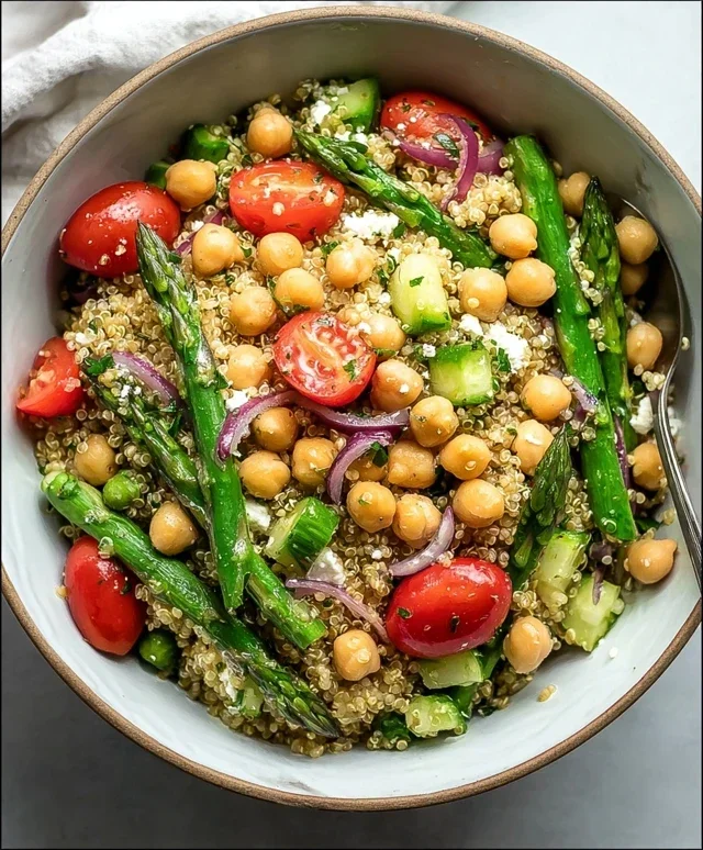 Asparagus Chickpea Quinoa Salad