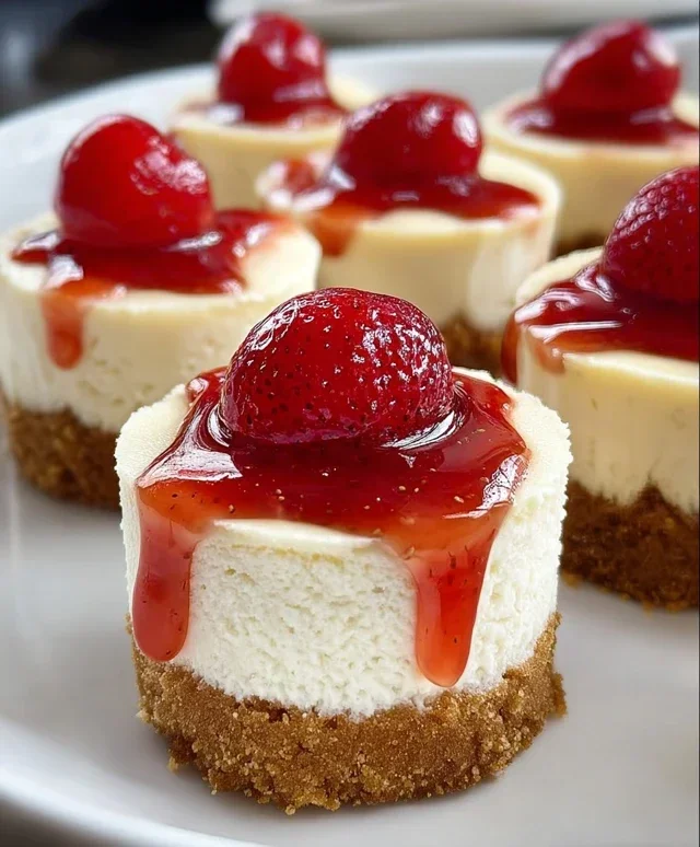 Super Easy Mini Cheesecakes with Vanilla Wafer Crust