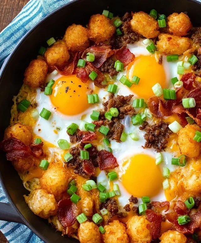 Beef Beef Bacon Egg And Cheese Breakfast Totchos