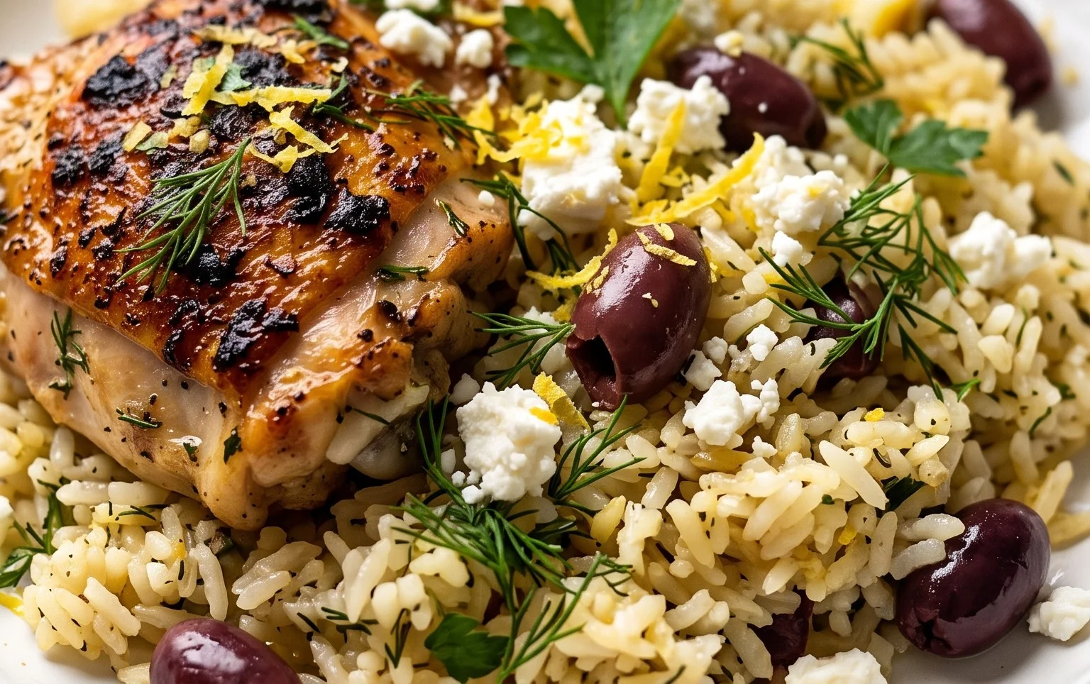 Greek Chicken and Lemon Rice (30 Minutes, One-Pot)