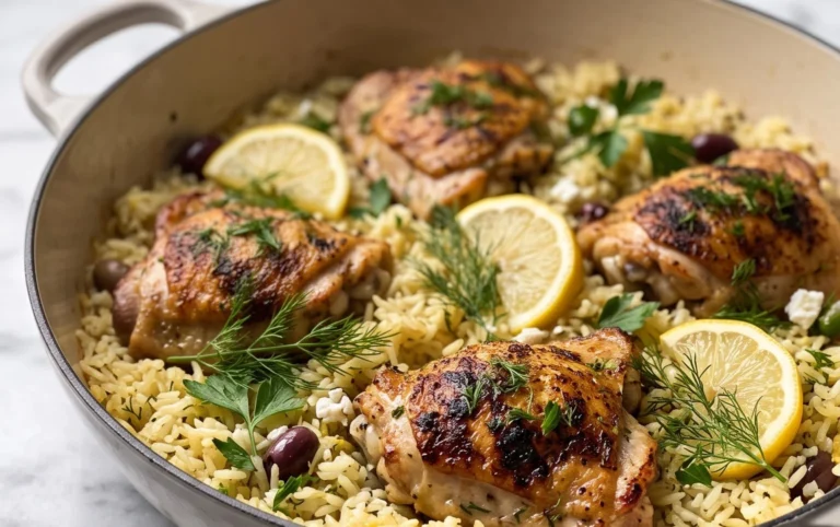 Greek Chicken and Lemon Rice (30 Minutes, One-Pot)