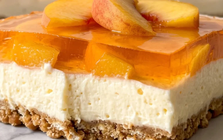 Peach Pretzel Salad Dessert