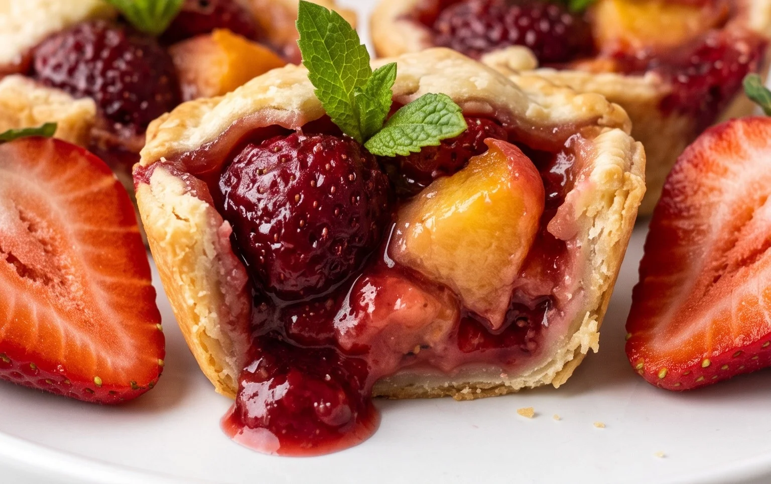 Strawberry Peach Pie Bites