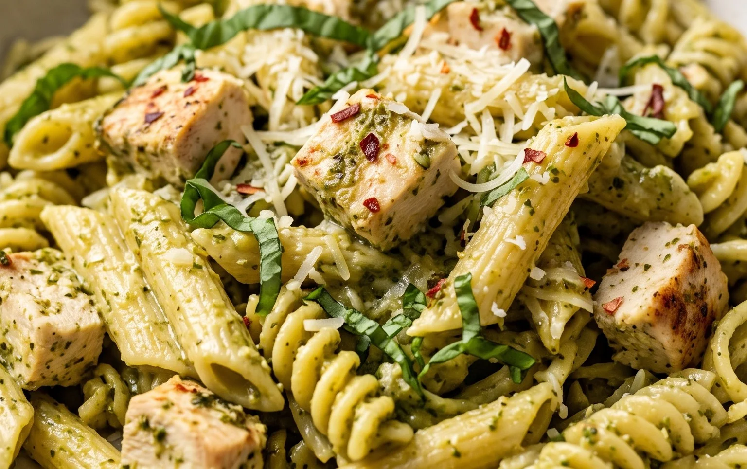 Creamy Chicken Pesto Pasta