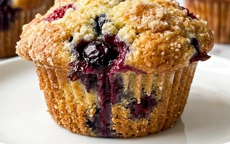 Bakery Style Mixed Berry Muffins | with Frozen Berries