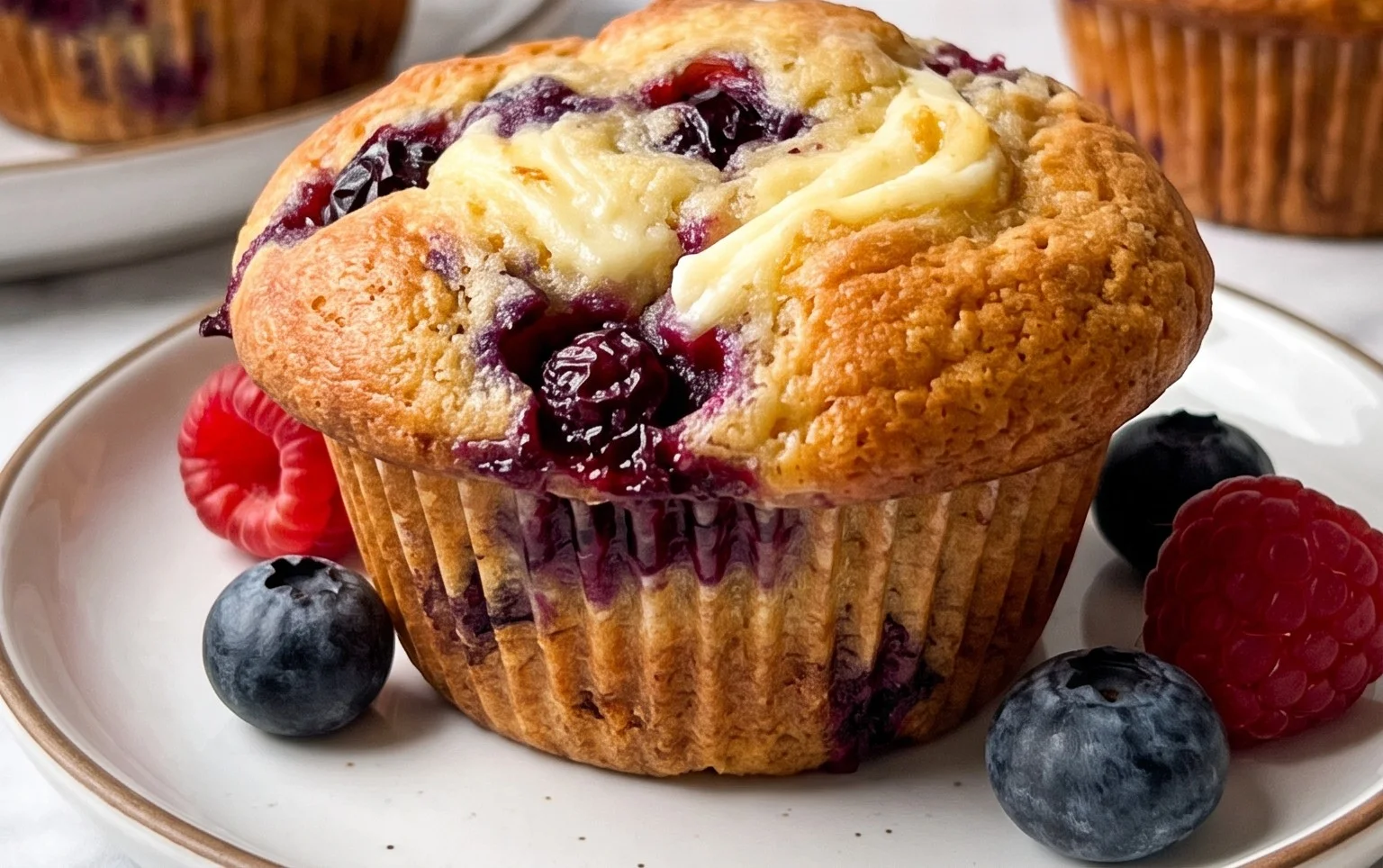 Berry Cream Cheese Muffins