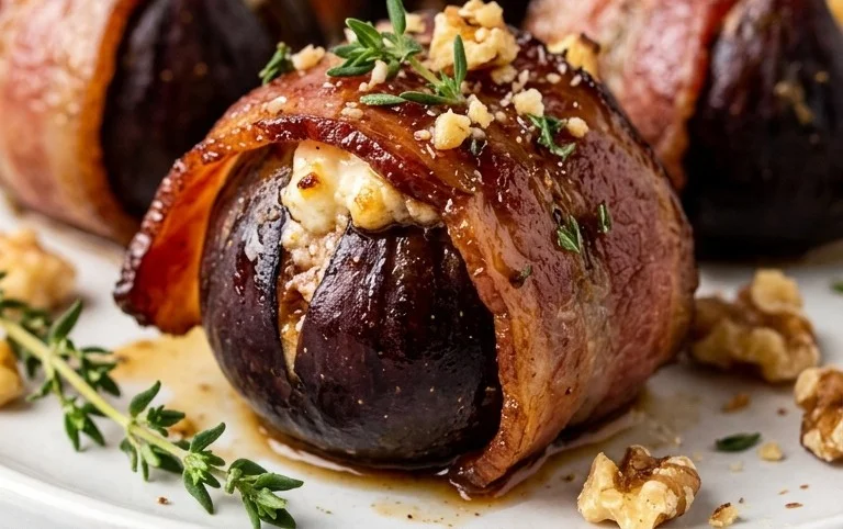 Beef Bacon Wrapped Stuffed Figs