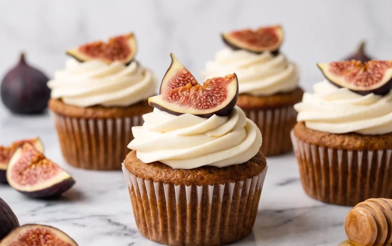 Fig Cupcakes with Honey Cream Cheese Frosting