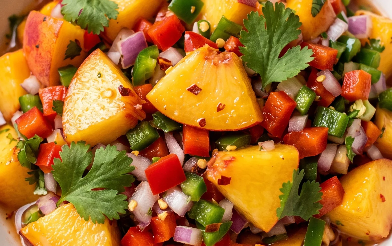 Sweet & Spicy Peach Salsa Canning Recipe