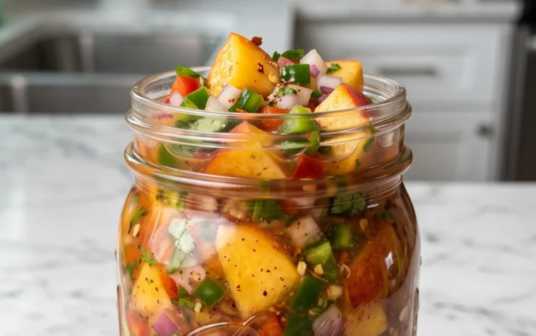 Sweet & Spicy Peach Salsa Canning Recipe