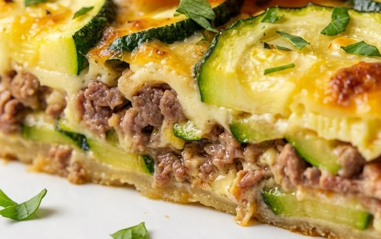 Zucchini and Beef Bacon Slice