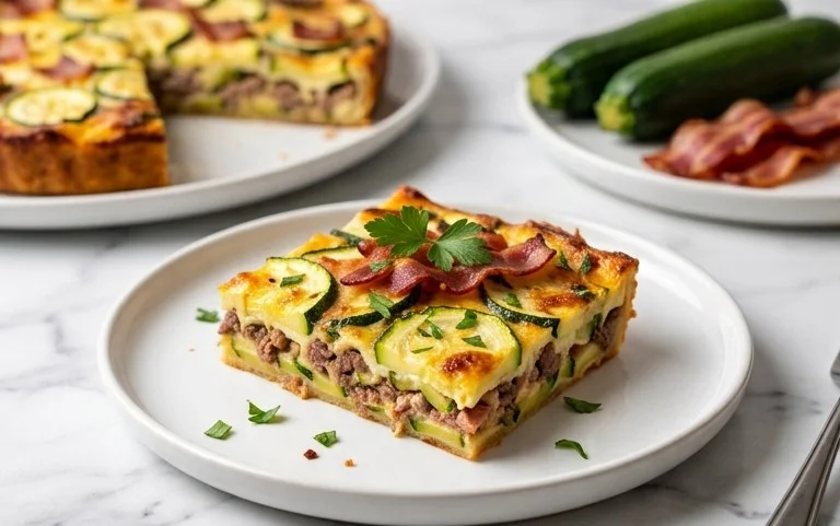 Zucchini and Beef Bacon Slice